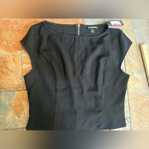 Pretty Little Thing Black Sleeveless Zip Back Top US Size 10 NWT